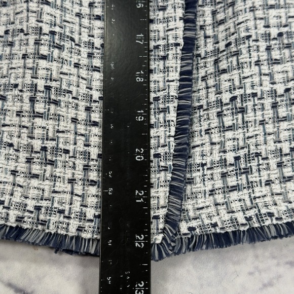 Chico's Moto Tweed Trim Detail LS Jacket Size 1 8-10 Classic Navy 1/2 Zip NWT - Picture 12 of 16